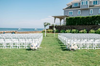An outdoor wedding venue.
